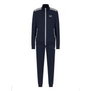 Blauwe Sportieve Rits Tracksuit Emporio Armani EA7 , Blue , Heren