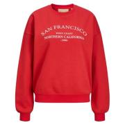 Racing Red LS Print Crew Sweatshirt Jack & Jones , Red , Dames