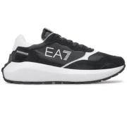 Zwarte Sneakers met Versterkte Hiel Emporio Armani EA7 , Black , Heren