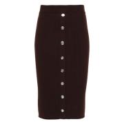 Bruine Geribbelde Casual Mini Rok Pinko , Brown , Dames