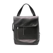 Zwarte Leren Casual Cargo Rugzak Rick Owens , Black , Dames