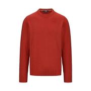 Rode Crewneck Gebreide Trui K-Way , Red , Heren