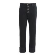 Denim Jeans met Zeemansknoopsluiting Jijil , Black , Dames