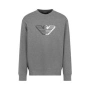 Dubbele Jersey Crew Neck Sweater Emporio Armani , Gray , Heren