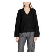 V-hals trui breicollectie Jacqueline de Yong , Black , Dames