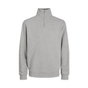 Half Zip Sweatshirt Grijs Melange Jack & Jones , Gray , Heren