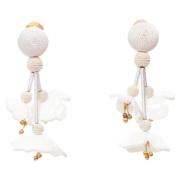 Pre-owned Plastic earrings Oscar De La Renta Pre-owned , White , Dames