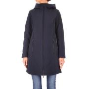 Blauwe Winddichte Eendendons Jas Woolrich , Blue , Dames