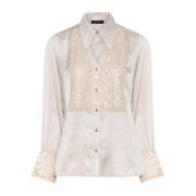 Elegante pailletten shirt met knoopsluiting Bruuns Bazaar , Beige , Da...