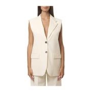 Crème Wol Stretch Jas Max Mara Weekend , Beige , Dames