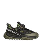 Groene Sneakers met Logo Band Versace , Green , Heren