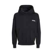 Zwarte Sweat Hoodie Freewear Jack & Jones , Black , Heren