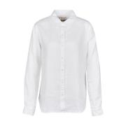 Witte Linnen Casual Shirt Barbour , White , Dames