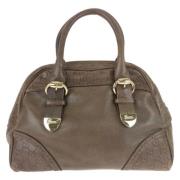 Pre-owned Leather handbags Gucci Vintage , Brown , Dames