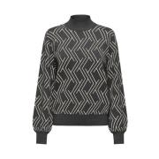 JQ O-Neck KNT Donkergrijze Sweater Only , Gray , Dames