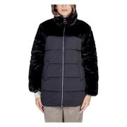 Bont Puffer Mix Jas voor Vrouwen Only , Black , Dames