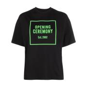 Zwarte Casual Korte Mouw T-shirt Opening Ceremony , Black , Dames