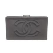 Pre-owned Leather wallets Chanel Vintage , Black , Dames