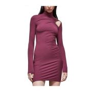 Bordeaux Mini Jurk met Draperie Patrizia Pepe , Purple , Dames