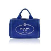 Pre-owned Canvas prada-bags Prada Vintage , Blue , Dames