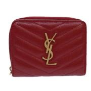 Pre-owned Leather wallets Yves Saint Laurent Vintage , Red , Dames