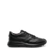 Zwarte Leren Sneakers Tod's , Black , Heren