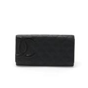 Pre-owned Leather wallets Chanel Vintage , Black , Dames