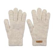 Warme Gebreide Handschoenen met Label Patch Barts , Beige , Dames