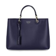 Blauwe MyEA Shopping Tas met Deer Print Emporio Armani , Blue , Dames