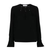 Zwarte crepe cocktail blouse Simkhai , Black , Dames