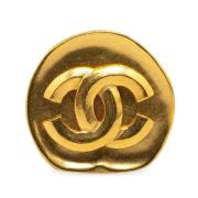 Pre-owned Metal brooches Chanel Vintage , Yellow , Dames