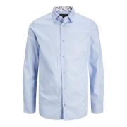 Leeds Overhemd Lange Mouwen Jack & Jones , Blue , Heren