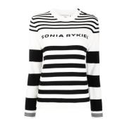 Casual Blauwe Sweater Katoen Kasjmier Sonia Rykiel , White , Dames