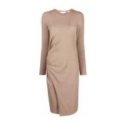 Beige Midi Jurk Casual Stijl Vince , Beige , Dames