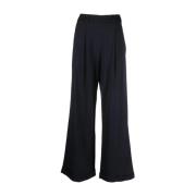 Elegante Blauwe Broek met Viscose en Wol Forte Forte , Blue , Dames