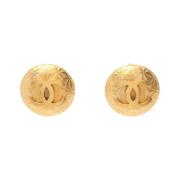 Pre-owned Metal earrings Chanel Vintage , Yellow , Dames