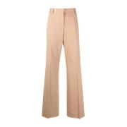 Casual Beige Katoenen Broek Salvatore Ferragamo , Beige , Dames