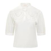 Elegante Kant Blouse See by Chloé , White , Dames