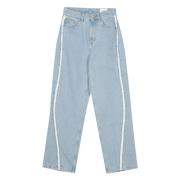 Blauwe Straight Studio Streep Jeans Axel Arigato , Blue , Dames