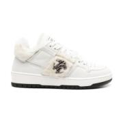 Witte Leren Casual Trainers Sneakers Roberto Cavalli , White , Dames