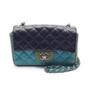 Pre-owned Leather crossbody-bags Chanel Vintage , Blue , Dames