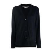 Blauwe Cardigan met Elastaan en Wol Tommy Hilfiger , Blue , Dames