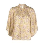 Gele Viscose Casual Blouse Top Forte Forte , Yellow , Dames