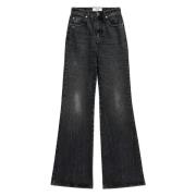 Zwarte Flare Fit Jeans Ami Paris , Black , Dames