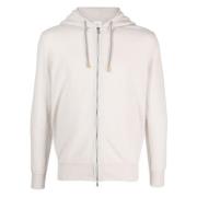 Kasjmier Hoodie met rits Eleventy , Beige , Heren