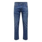 Slim Fit Jeans voor Mannen Only & Sons , Blue , Heren