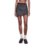 Chique Grijze Mini Shorts met Logodetail Patrizia Pepe , Gray , Dames