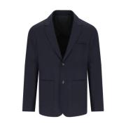 Navy Blauw Single-Breasted Jas Emporio Armani , Blue , Heren