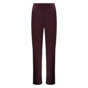 Satin Elastische Taille Broek Vince , Red , Dames