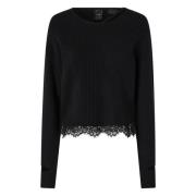 Casual Zwarte Wollen Sweatshirt Pinko , Black , Dames